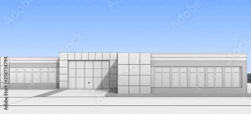 3d render exterior mall, exterior visualization, 3D illustration
