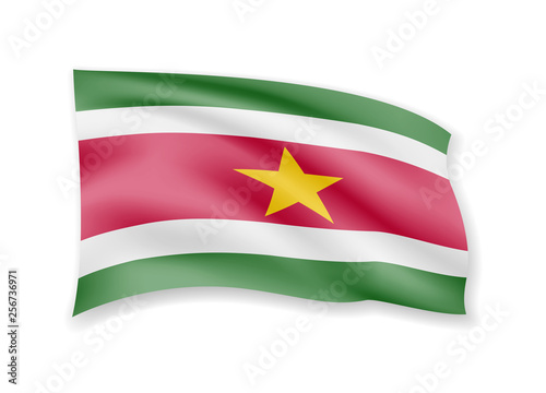 Free Download Waving Suriname flag on white. Flag in the wind vector illustration. - GFXLoad