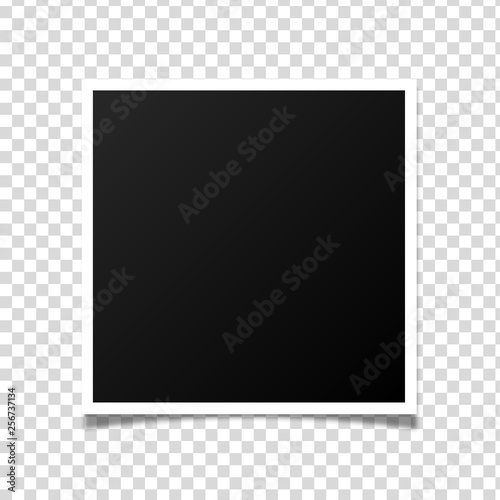 Realistic blank photo card isolated on transparent background