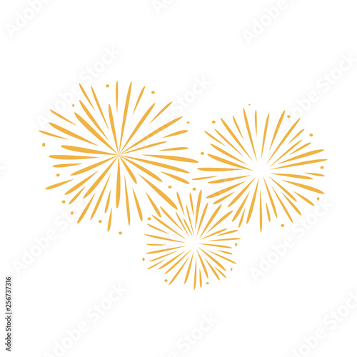 Fireworks isolated. Beautiful fireworks. Bright decoration celebration, anniversary, festival. Vector