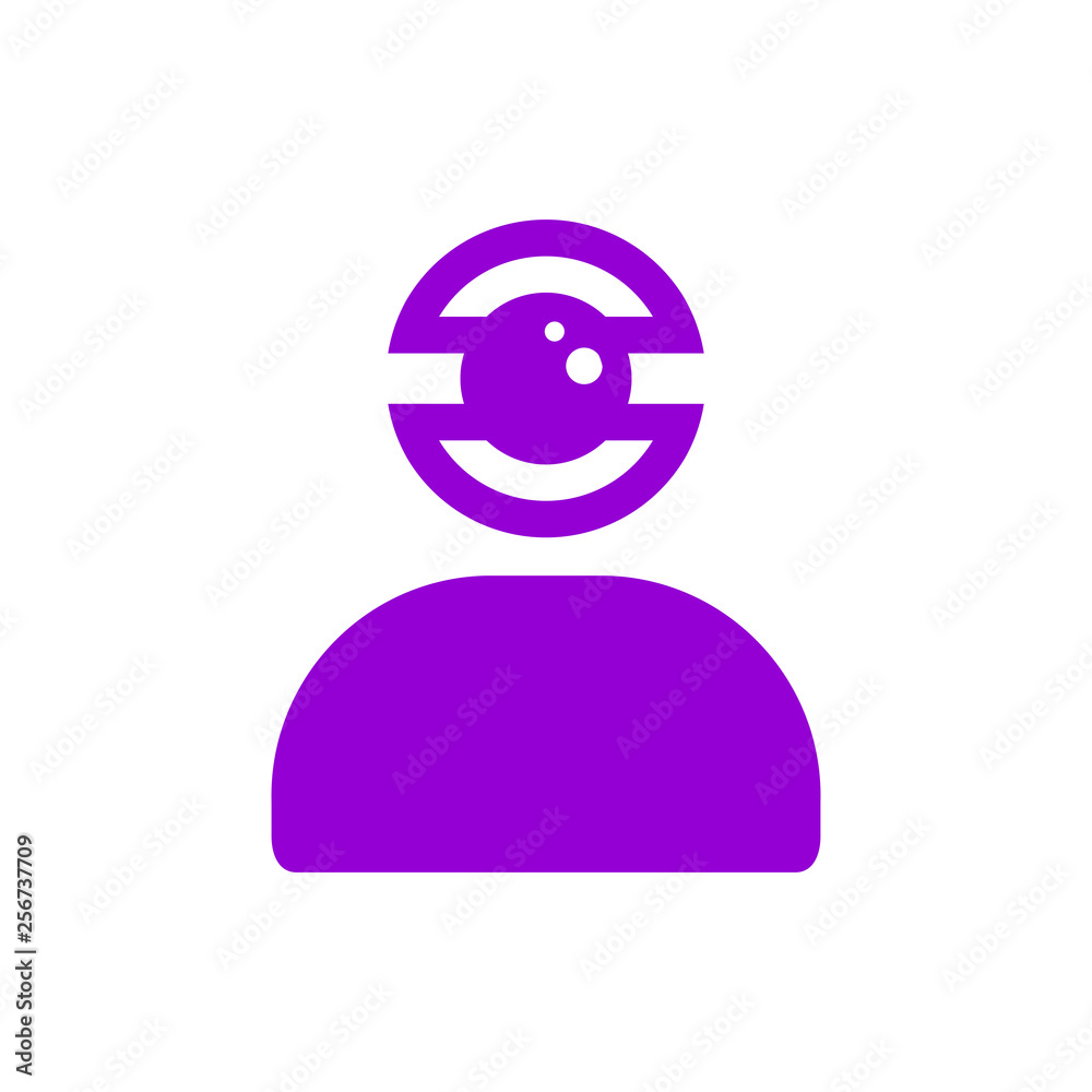 Appearance, aspect, design, eye, look, view, creative vision dark violet color icon