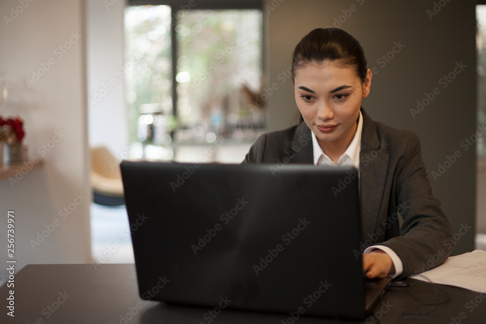 beautiful businesswoman working in office beautiful businesswoman working in office