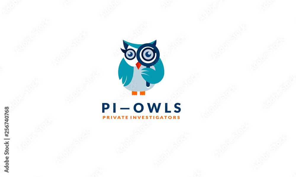 Naklejka premium Detective owl logo