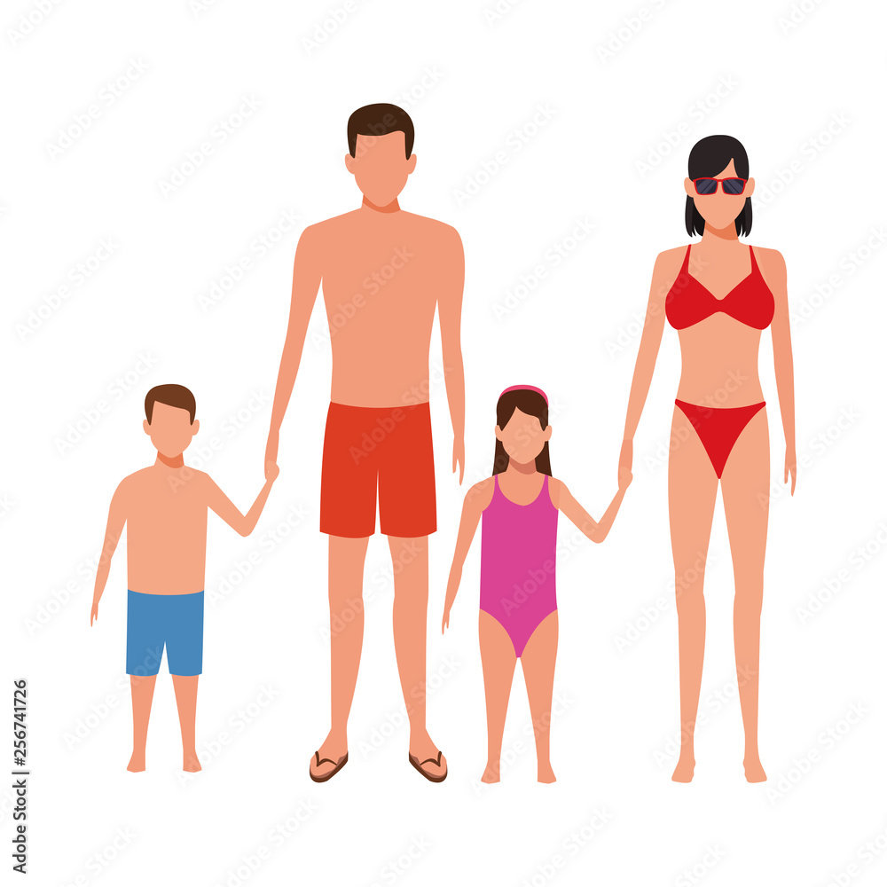 Obraz premium family avatar cartoon character