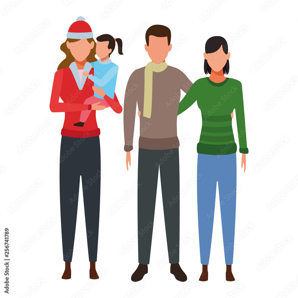 Obraz premium family avatars cartoon character