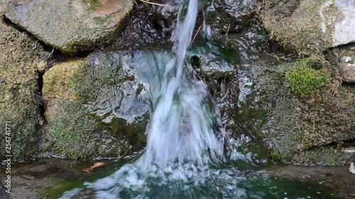 Drinking water mountain spring waterfall.