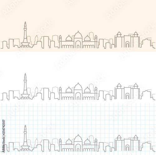 Lahore Hand Drawn Skyline