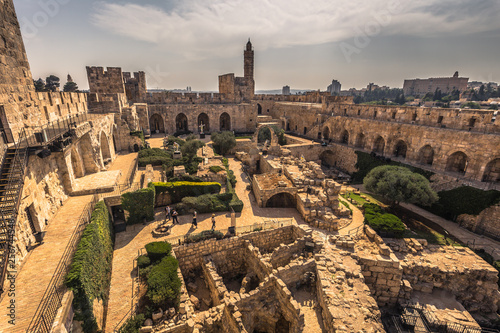 Jerusalem - October 03, 2018: The ancient Tower of David in the old City of Jerusalem, Israel