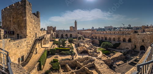 Jerusalem - October 03, 2018: The ancient Tower of David in the old City of Jerusalem, Israel