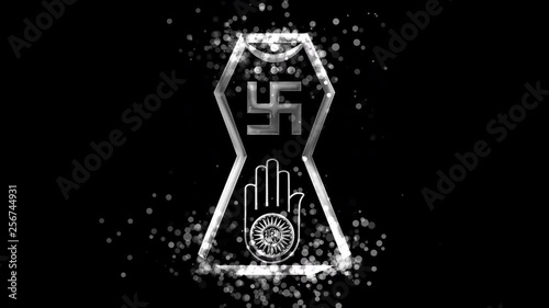 Silver Ahimsa, Jainism religious symbol on transparent background.