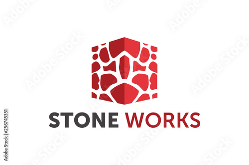 brick house logo design template element