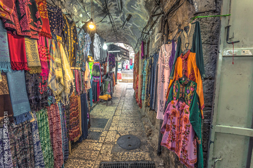 Jerusalem - October 04, 2018: Commerce and merchants in the Muslim quarter of the old City of Jerusalem, Israel © rpbmedia