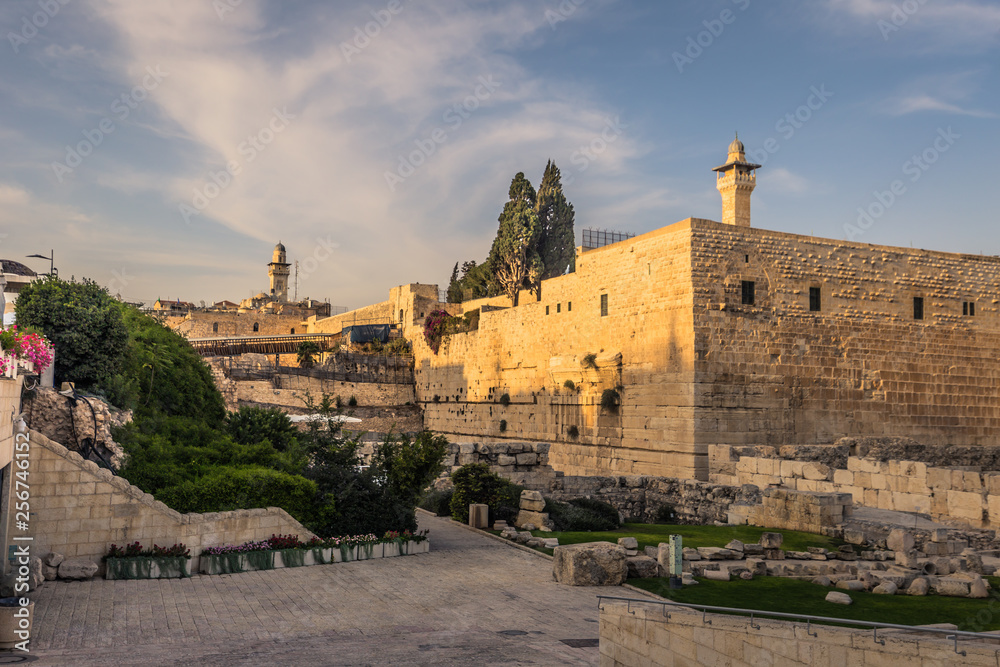 Jerusalem - October 04, 2018: Walls of the old City of Jerusalem, Israel