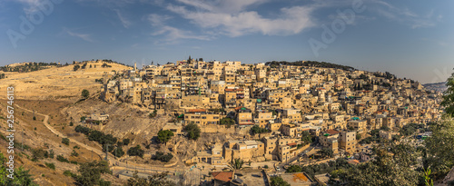 Jerusalem - October 04, 2018: Panoramic view of East Jerusalem, Israel photo