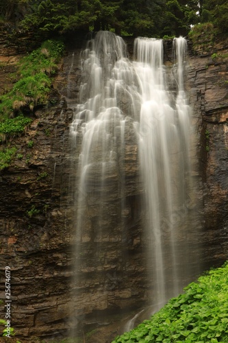 big waterfall among the mountains. savsat artvin turkey 