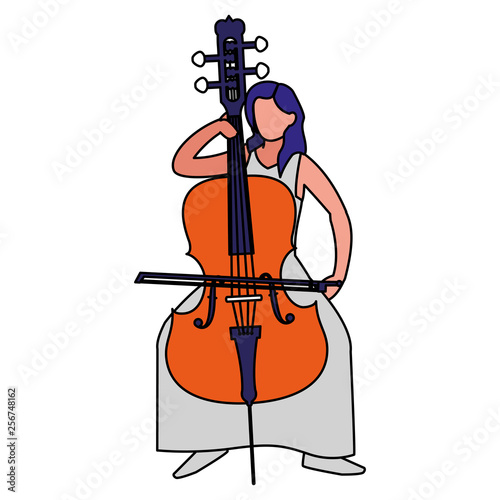 violinist playing violoncello character