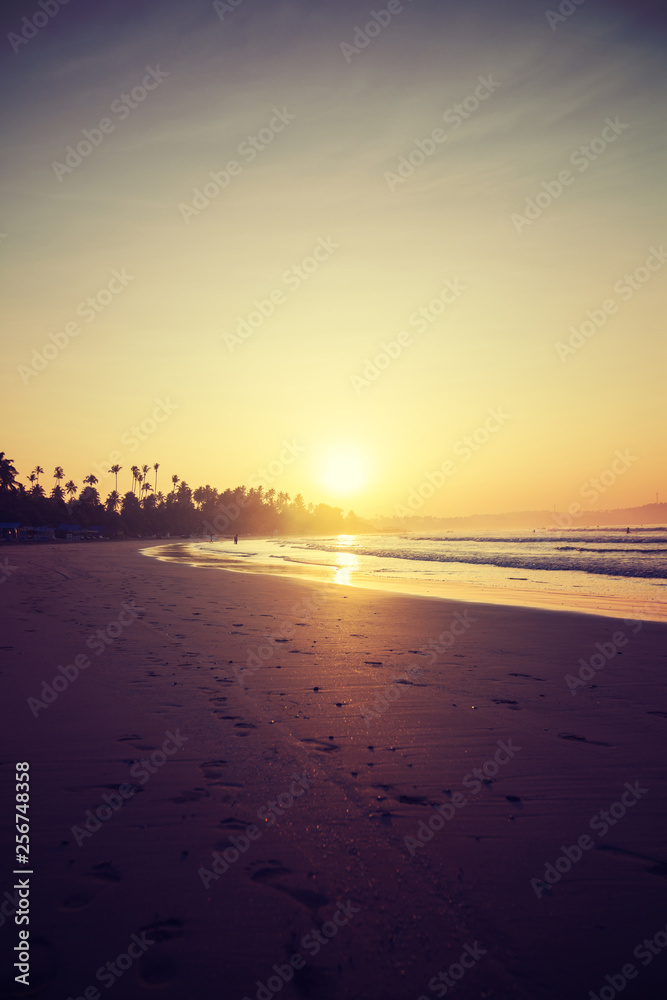 Beautiful landscape of sunrise on tropical beach