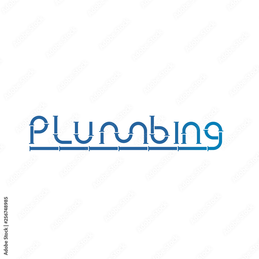 Plumbing Pipe Typography Logo