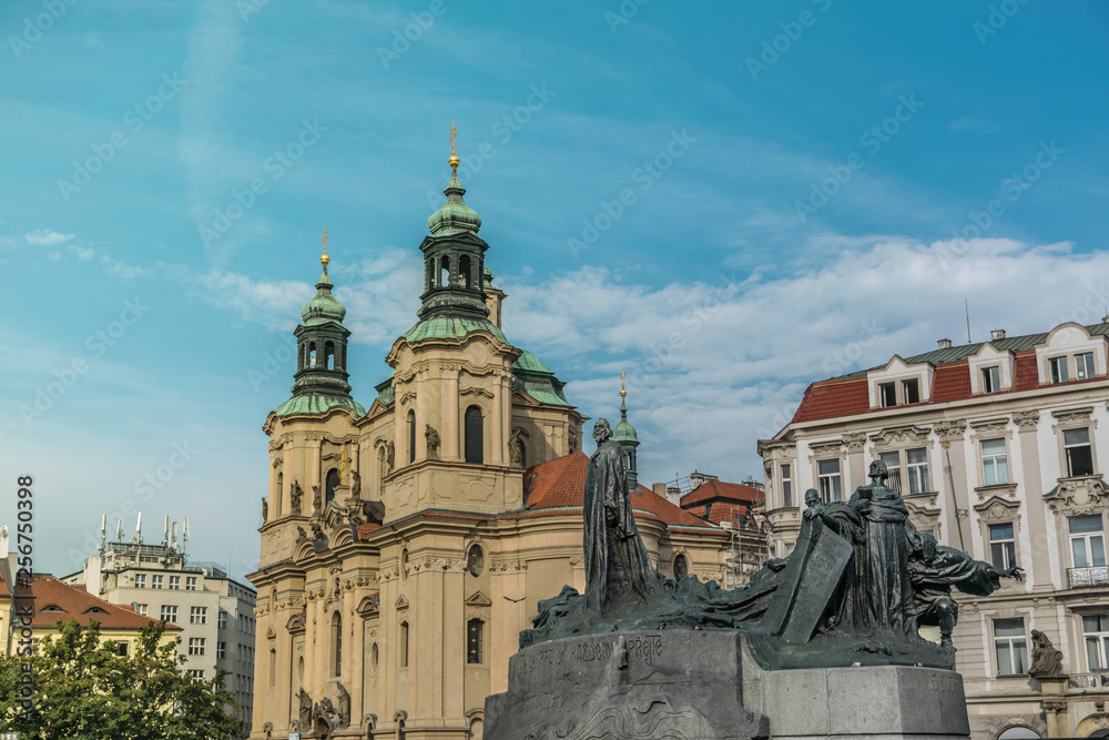 Fototapeta premium Jan Hus memorial on the Oldtown Squar, Prague, Czech Republic