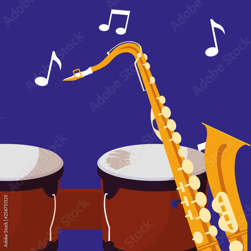 saxophone and timbals instruments musical photo