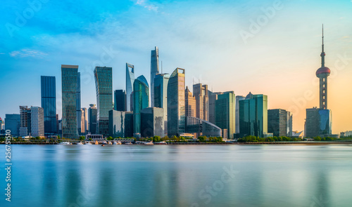 Canvas Print Skyscrapers in the Financial District of Shanghai, China