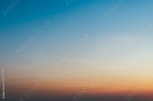 blue sky and cloud at sunset background. Abstract gradient background. © Zenzeta
