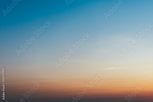 blue sky and cloud at sunset background. Abstract gradient background.