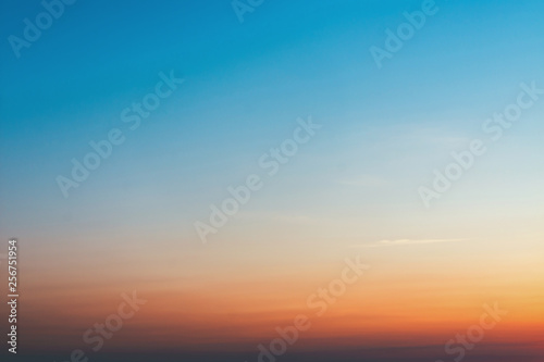 blue sky and cloud at sunset background. Abstract gradient background.