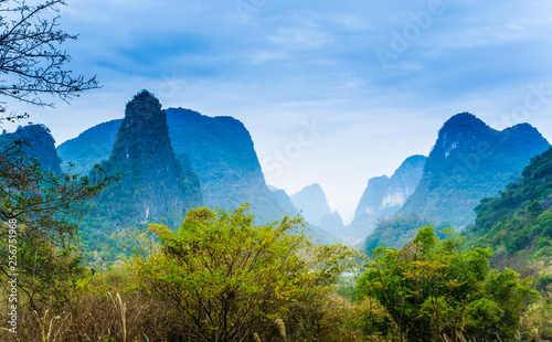 Landscape of the mountains and countryside 