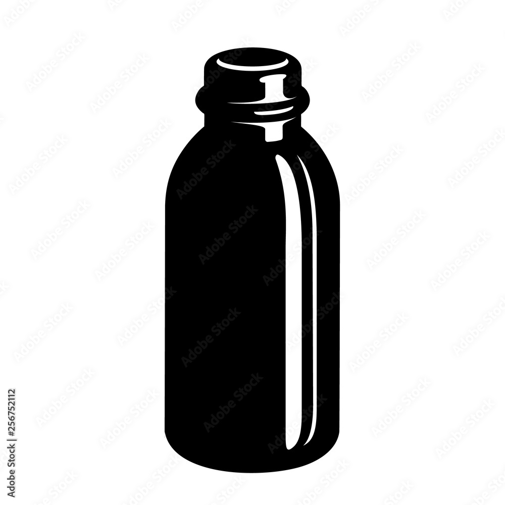 Bottle of medicine with cap simple style icon.