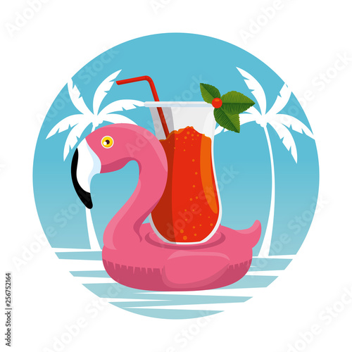 tropical flemish float with cocktail beverage