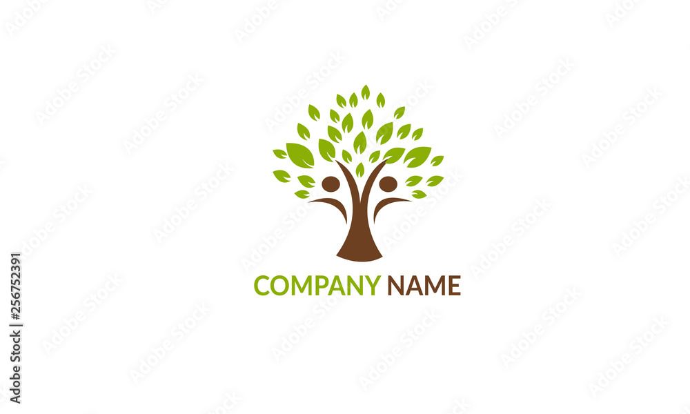 Obraz premium People tree logo design