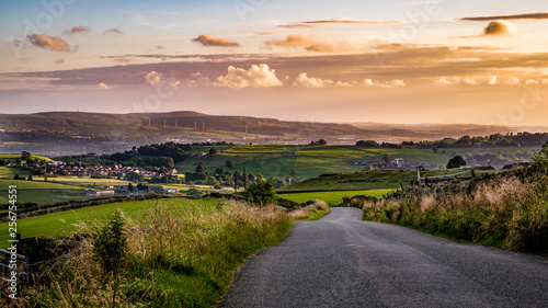Countryside road at South Pennines on summer photo