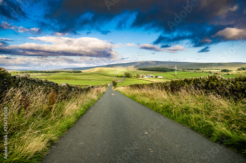 Countryside road at South Pennines on summer