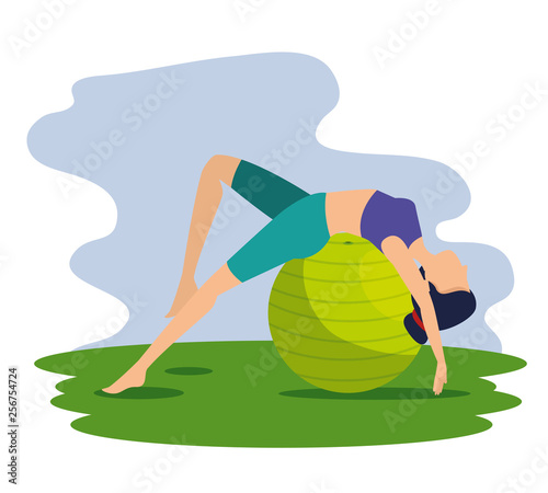 woman doing relaxation exercise pose