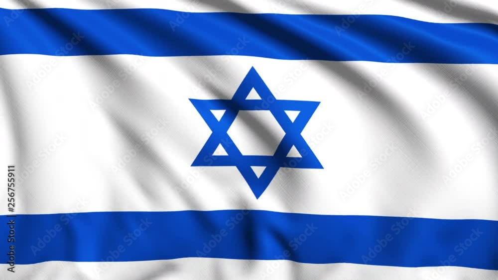 flag of Israel with fabric structure in the wind (loopable) flag of Israel with fabric structure in the wind (loopable)