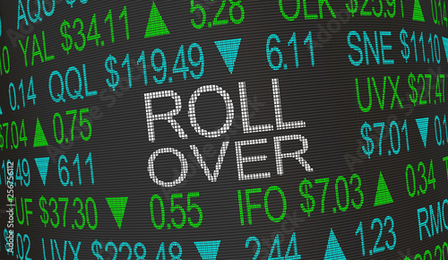 Roll Over Re-Invest Stock Market Money 3d Illustration photo