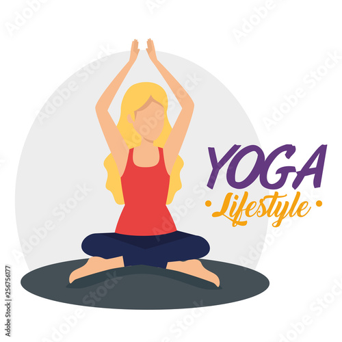 woman practice exercise with harmony position
