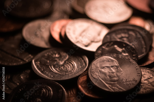 Coins with a prominant nickel  photo