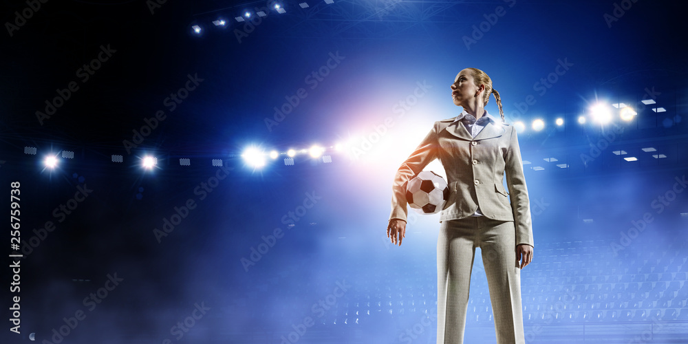 Fototapeta premium She is playing her own game. Mixed media