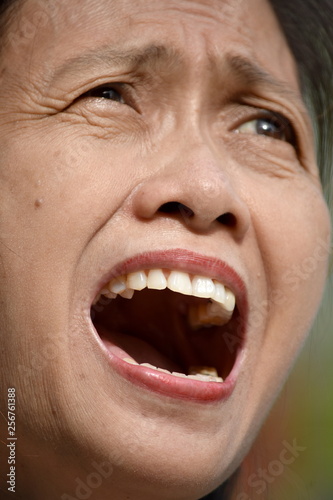 An Adult Female Shouting