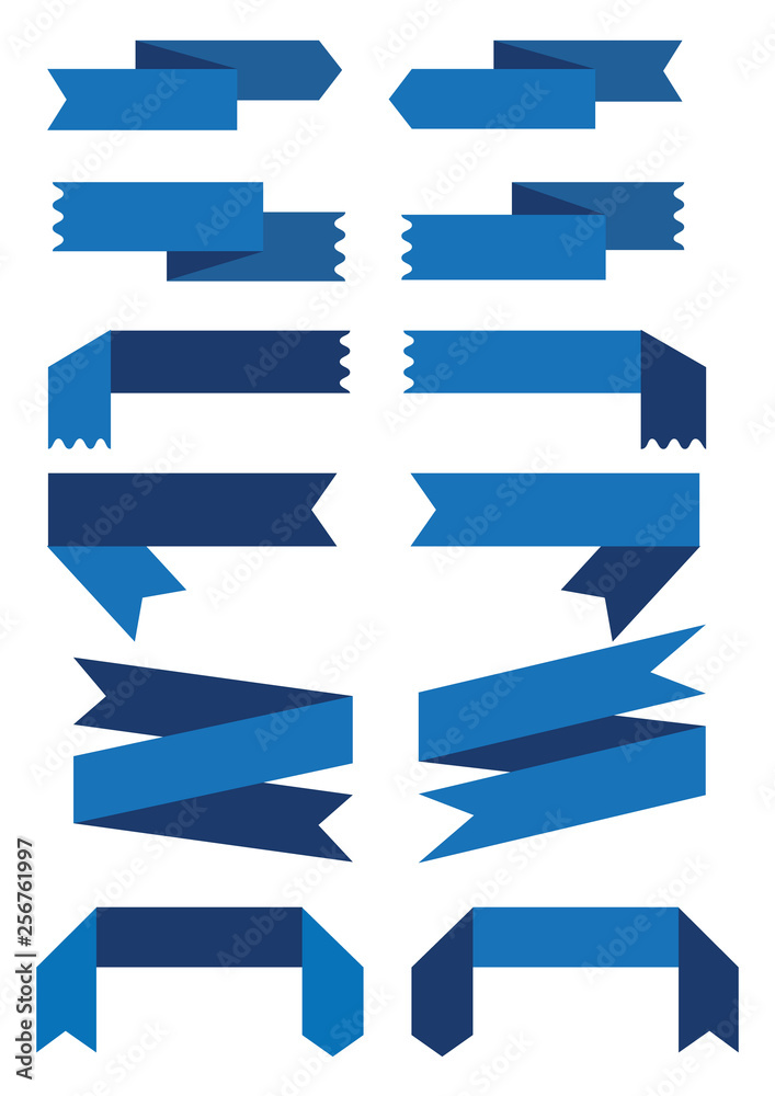 Fototapeta premium set of blue ribbon banner icon