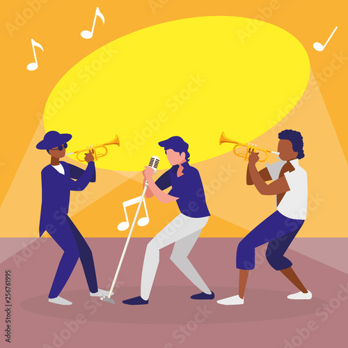 singer and musicians band characters