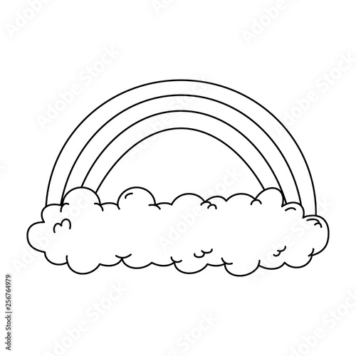 cute rainbow with clouds