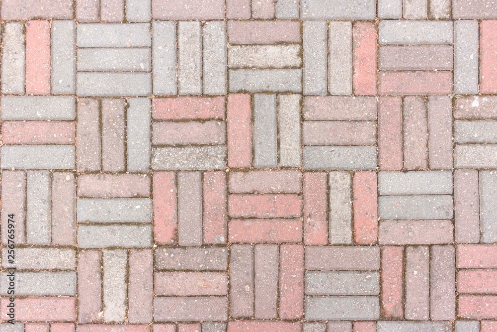 Obraz premium red and gray bricks pavement background