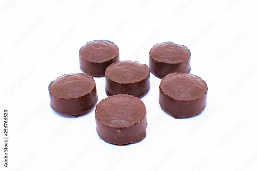 chocolate covered pismaniye on white background. Chocolate Candy ...