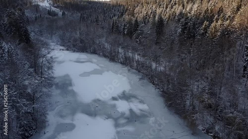 Frozen Adelberg barrier lake photo