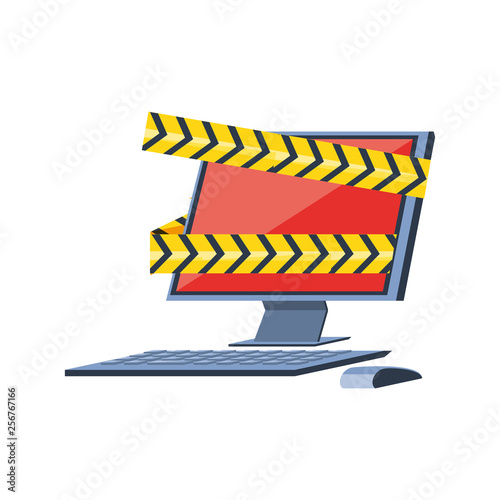 desktop computer with virus attack