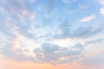 Soft blue sky fuse with sunset light to look like heaven peaceful