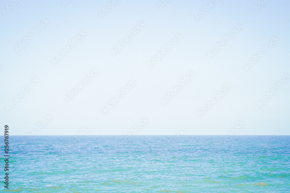 Fototapeta premium blue sea blue sky horizon minimal peacefulness concept idea for holiday clean air